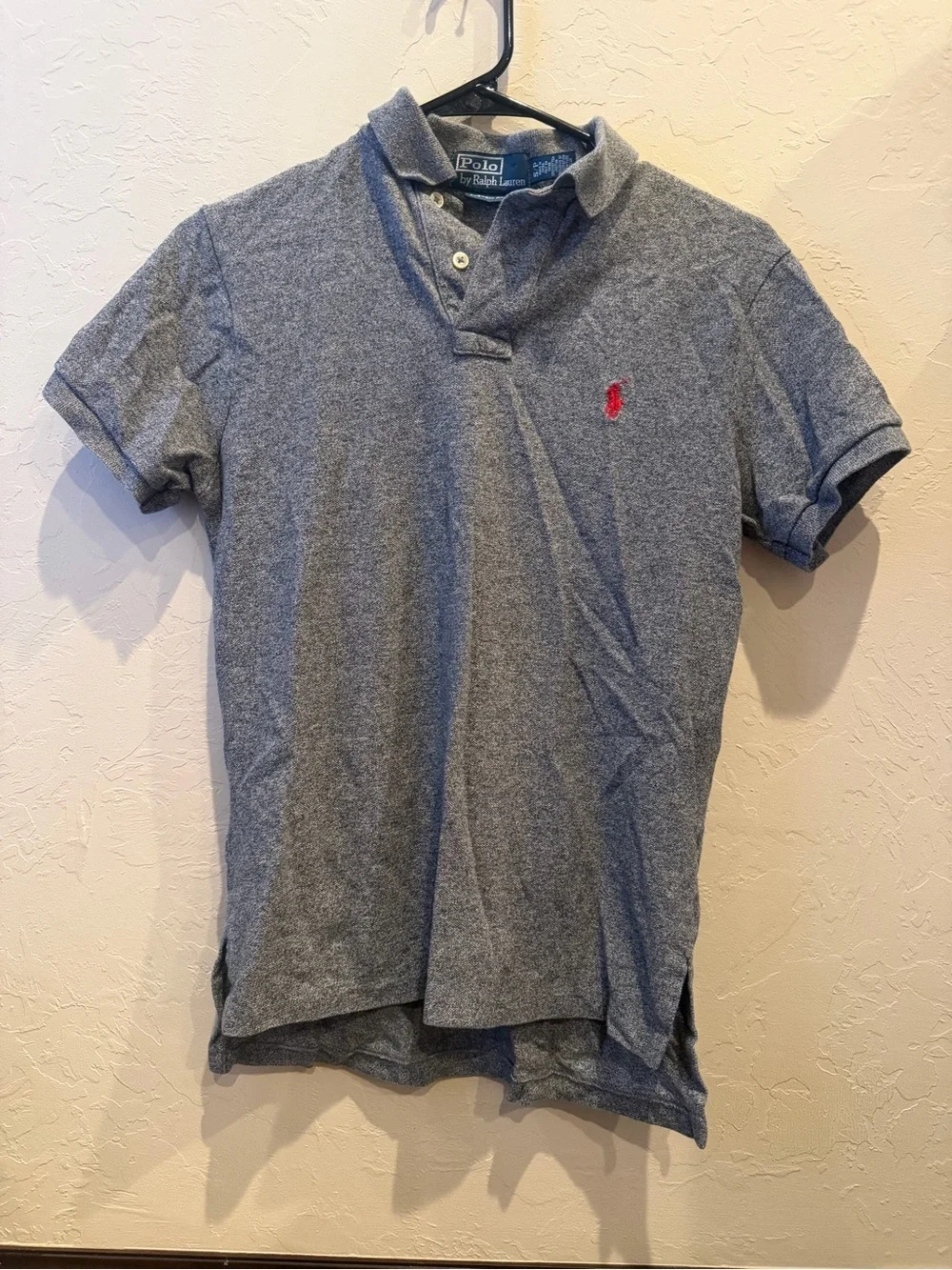 Polo by Ralph Lauren Grey Heather Polo with Red Pony Embroidery Size Small